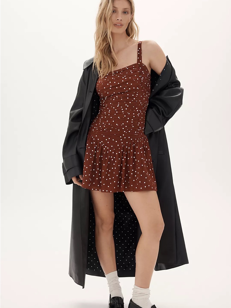 Saylor Polka Dot Mini Drop Waist Dress Nwt Size M